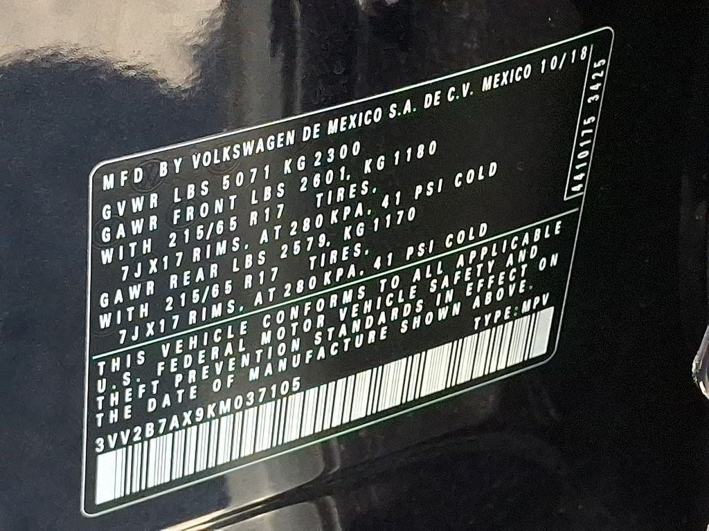 2019 Volkswagen Tiguan 2.0T SE 4Motion